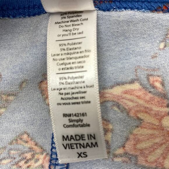 LuLaRoe Perfect T Size XS Swing Shirt Pizza Blue Orange NWT New Tee Tshirt - Picture 7 of 8